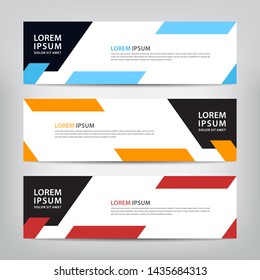 abstract web banner template 
with three color options, 
vector illustration