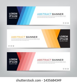 abstract web banner template 
with three color options, 
vector illustration