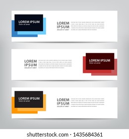 abstract web banner template 
with three color options, 
vector illustration