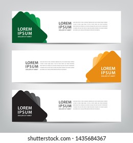 abstract web banner template 
with three color options, 
vector illustration