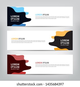 abstract web banner template 
with three color options, 
vector illustration
