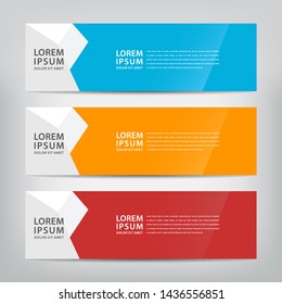 abstract web banner template 
with three color options, 
vector illustration