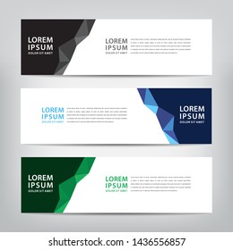 abstract web banner template 
with three color options, 
vector illustration
