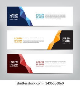 abstract web banner template 
with three color options, 
vector illustration
