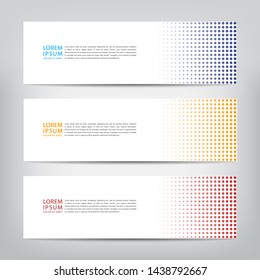abstract web banner template 
with three color options, 
vector illustration
