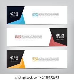 abstract web banner template 
with three color options, 
vector illustration