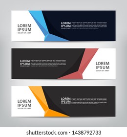 abstract web banner template 
with three color options, 
vector illustration