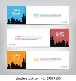 abstract web banner template 
with three color options, 
vector illustration