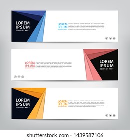 abstract web banner template 
with three color options, 
vector illustration
