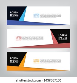 abstract web banner template 
with three color options, 
vector illustration