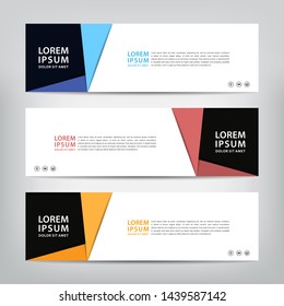 abstract web banner template 
with three color options, 
vector illustration