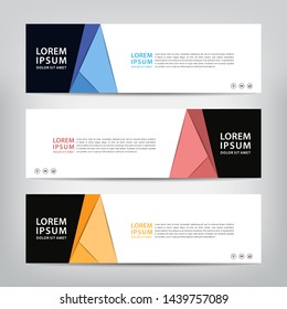 abstract web banner template 
with three color options, 
vector illustration