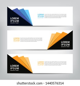 abstract web banner template 
with three color options, 
vector illustration