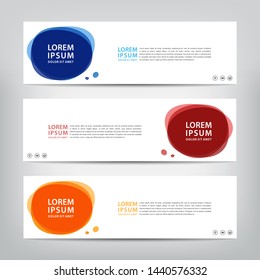 abstract web banner template 
with three color options, 
vector illustration