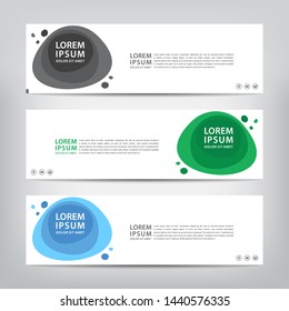 abstract web banner template 
with three color options, 
vector illustration