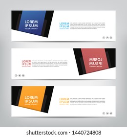 abstract web banner template 
with three color options, 
vector illustration