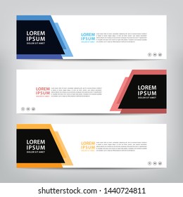 abstract web banner template 
with three color options, 
vector illustration