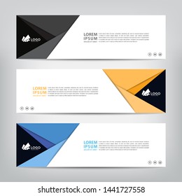 abstract web banner template 
with three color options, 
vector illustration