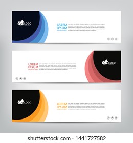 abstract web banner template 
with three color options, 
vector illustration