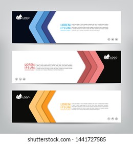 abstract web banner template 
with three color options, 
vector illustration