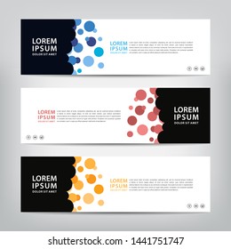 abstract web banner template 
with three color options, 
vector illustration