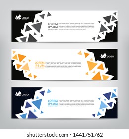 abstract web banner template 
with three color options, 
vector illustration