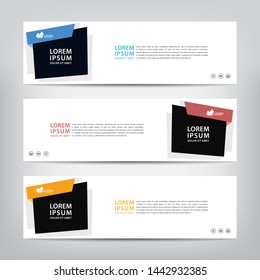 abstract web banner template 
with three color options, 
vector illustration