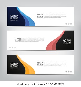 abstract web banner template 
with three color options, 
vector illustration