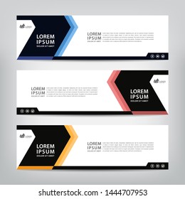 abstract web banner template 
with three color options, 
vector illustration