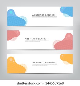 abstract web banner template 
with three color options, 
vector illustration