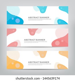 abstract web banner template 
with three color options, 
vector illustration