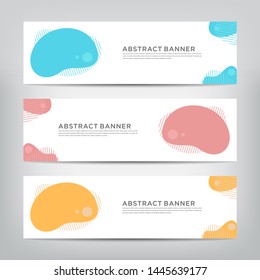 abstract web banner template 
with three color options, 
vector illustration