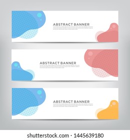 abstract web banner template 
with three color options, 
vector illustration