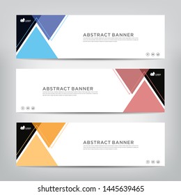 abstract web banner template 
with three color options, 
vector illustration