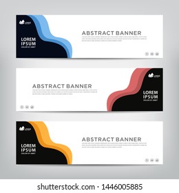 abstract web banner template 
with three color options, 
vector illustration