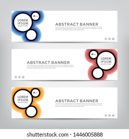 abstract web banner template 
with three color options, 
vector illustration