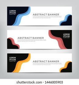 abstract web banner template 
with three color options, 
vector illustration