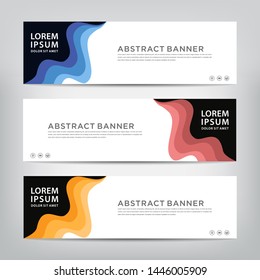 abstract web banner template 
with three color options, 
vector illustration