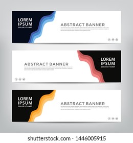 abstract web banner template 
with three color options, 
vector illustration