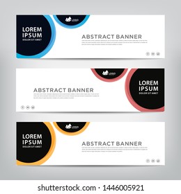 abstract web banner template 
with three color options, 
vector illustration