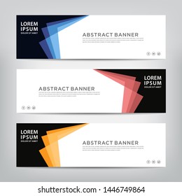 abstract web banner template 
with three color options, 
vector illustration