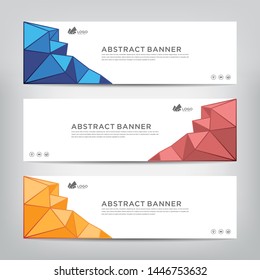 abstract web banner template 
with three color options, 
vector illustration