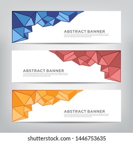 abstract web banner template 
with three color options, 
vector illustration