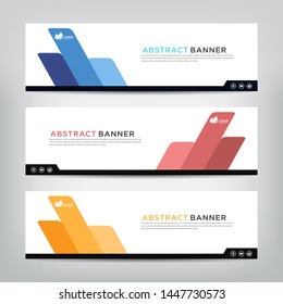 abstract web banner template 
with three color options, 
vector illustration
