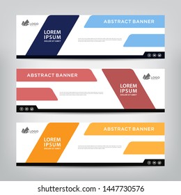 abstract web banner template 
with three color options, 
vector illustration