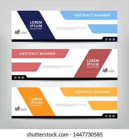 abstract web banner template 
with three color options, 
vector illustration