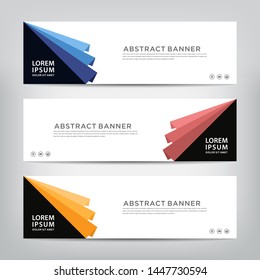abstract web banner template 
with three color options, 
vector illustration