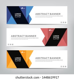 abstract web banner template 
with three color options, 
vector illustration