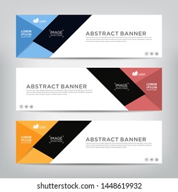 abstract web banner template 
with three color options, 
vector illustration