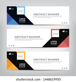 abstract web banner template 
with three color options, 
vector illustration